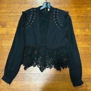 Self Portrait black lace blouse